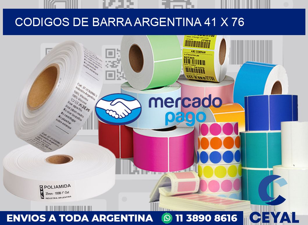 Codigos de barra Argentina 41 x 76