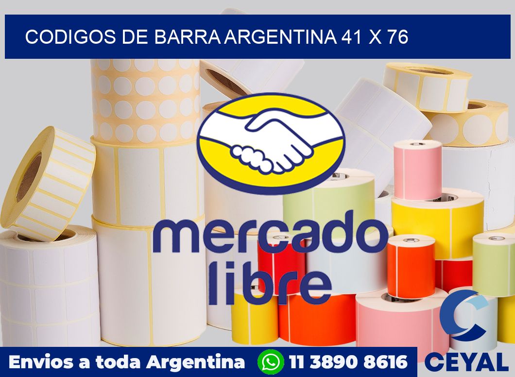 Codigos de barra Argentina 41 x 76