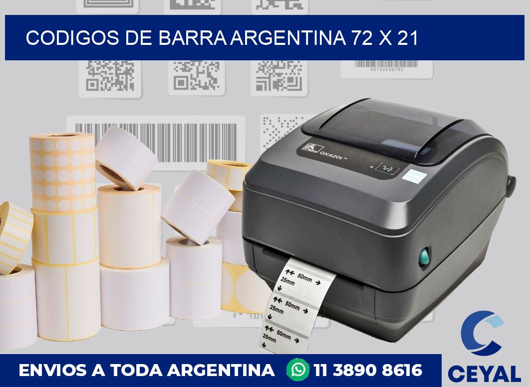Codigos de barra Argentina 72 x 21