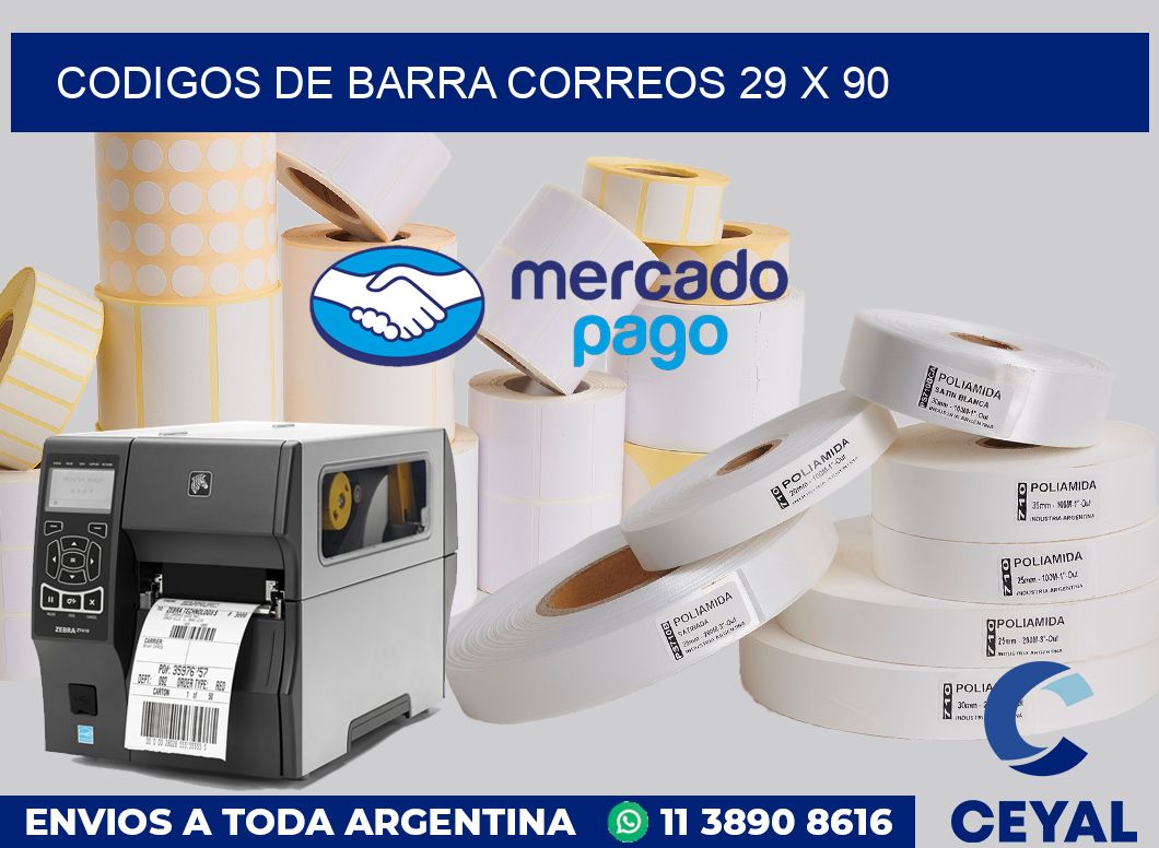 Codigos de barra correos 29 x 90