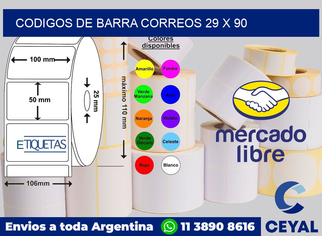 Codigos de barra correos 29 x 90