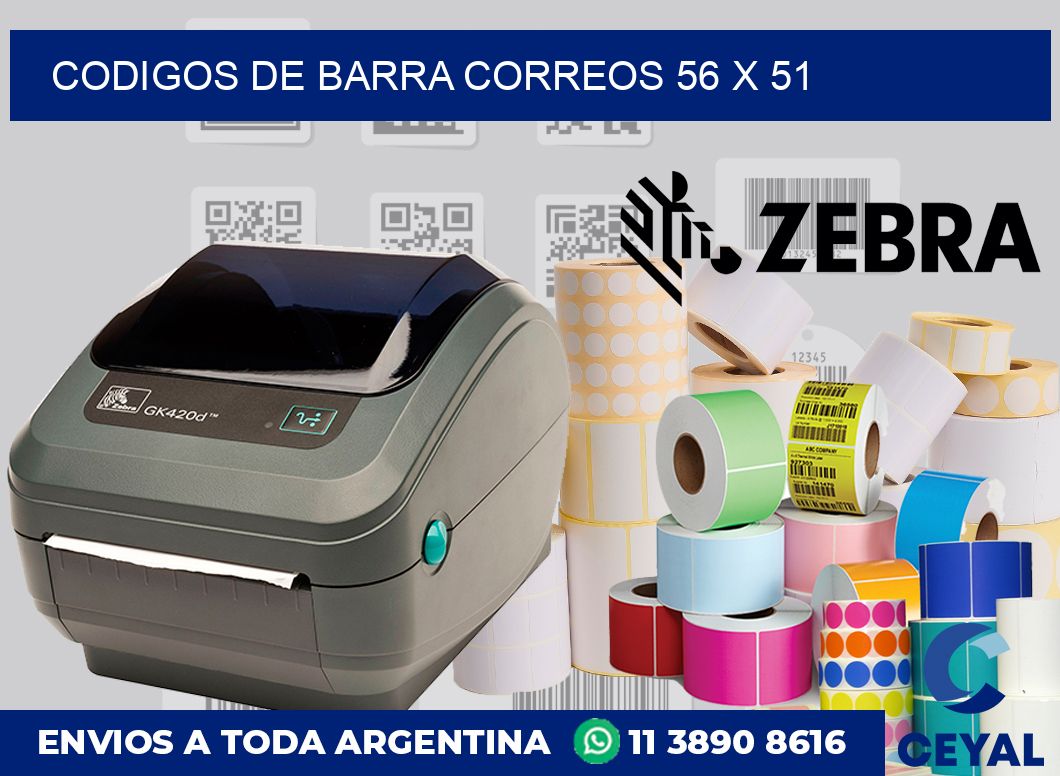 Codigos de barra correos 56 x 51