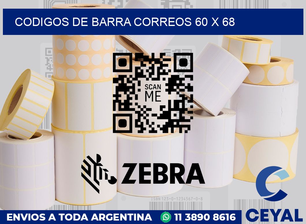 Codigos de barra correos 60 x 68