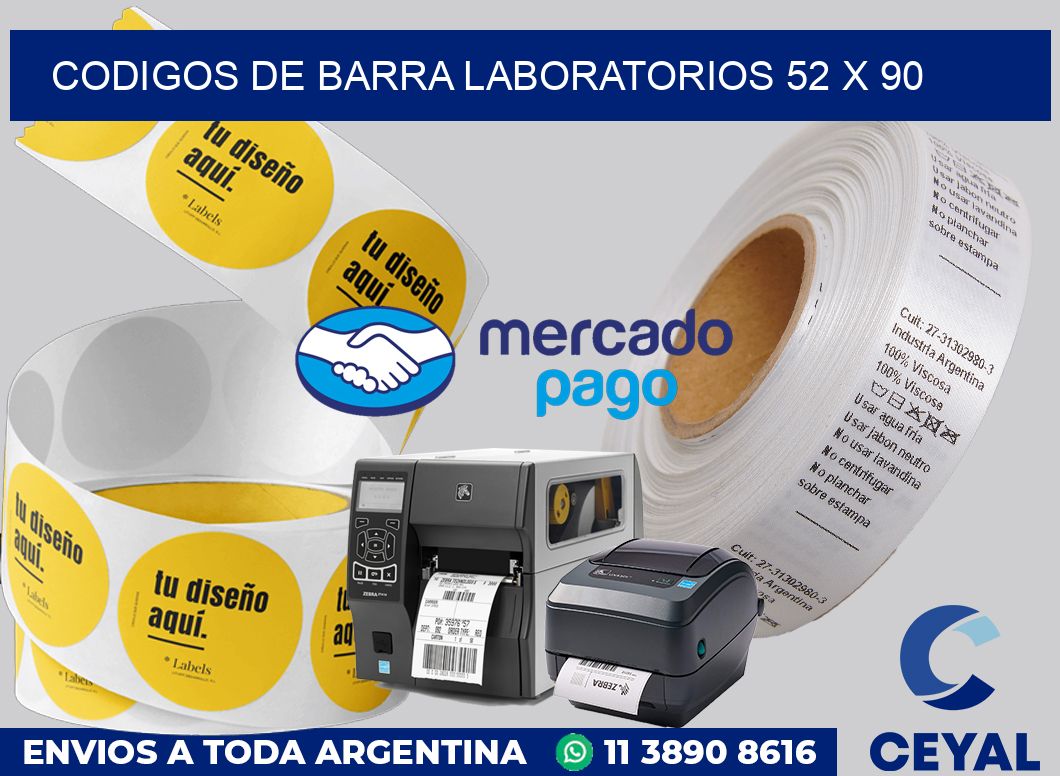 Codigos de barra laboratorios 52 x 90