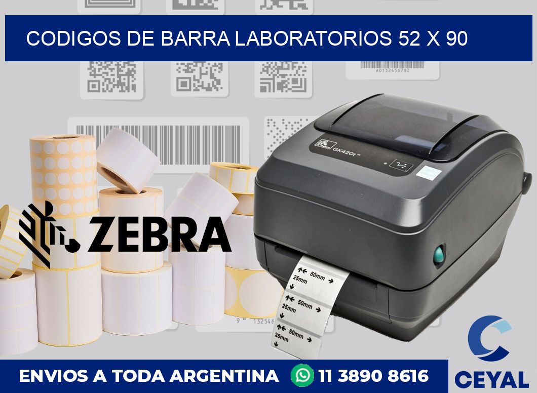 Codigos de barra laboratorios 52 x 90
