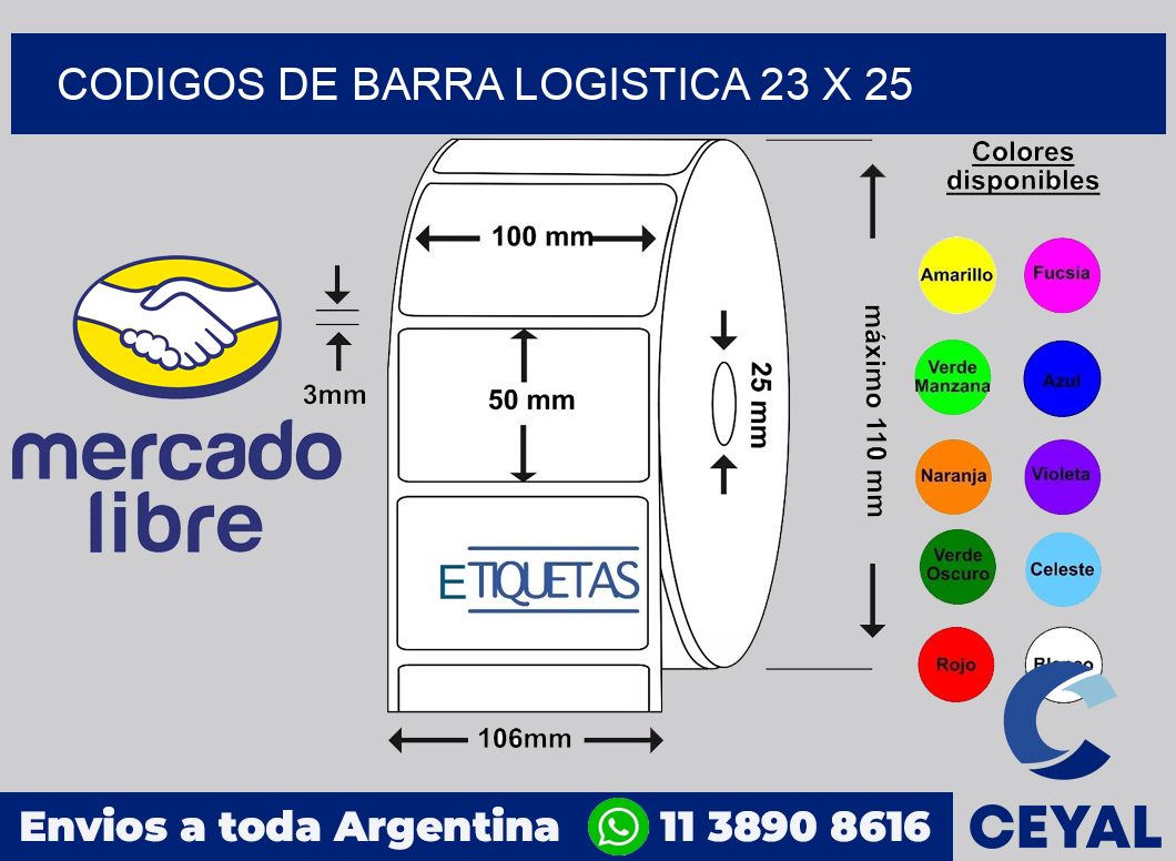 Codigos de barra logistica 23 x 25