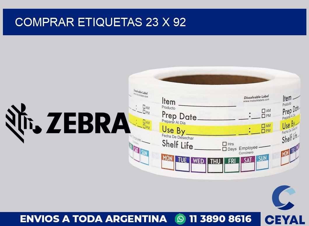 Comprar etiquetas 23 x 92