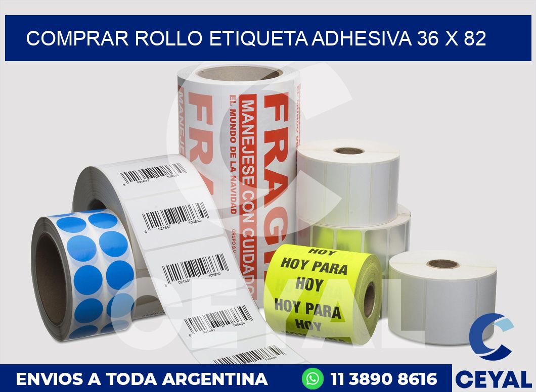 Comprar rollo etiqueta adhesiva 36 x 82