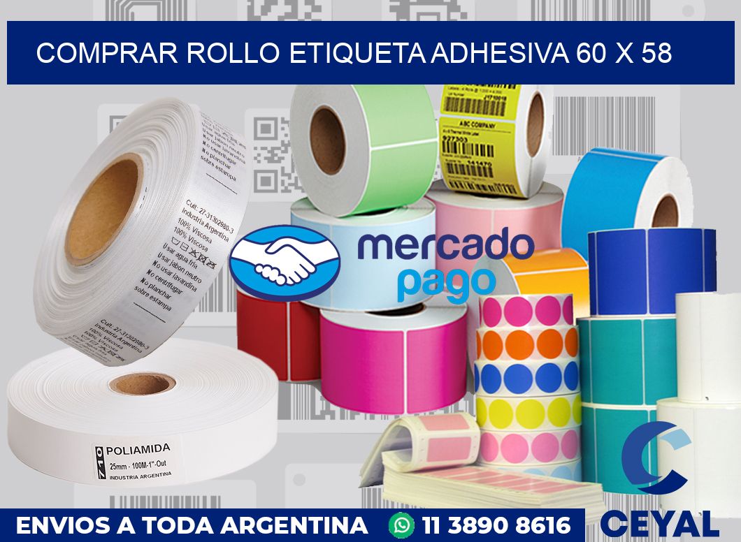 Comprar rollo etiqueta adhesiva 60 x 58