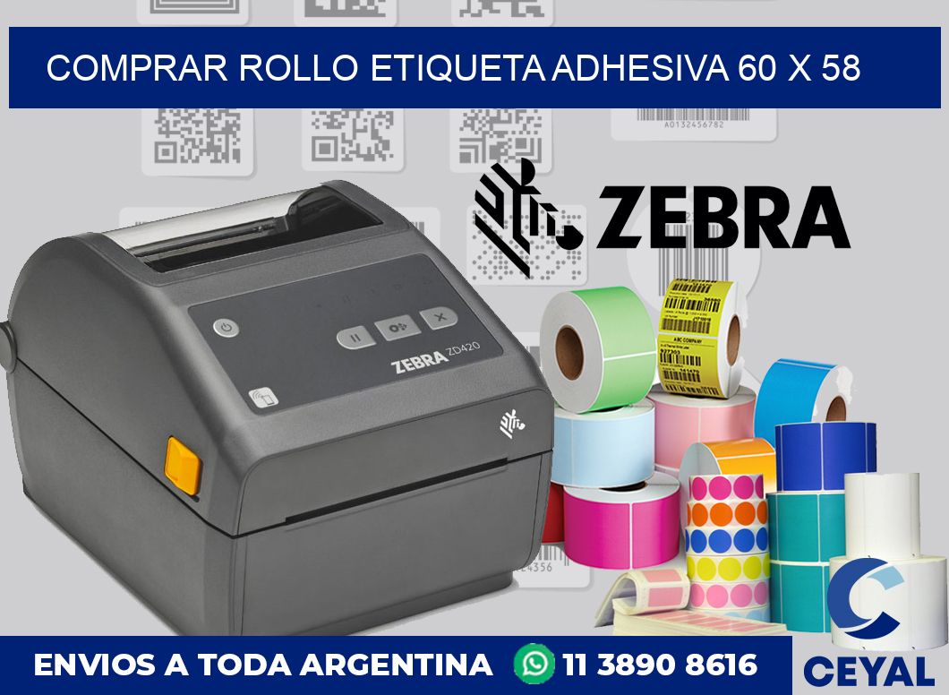 Comprar rollo etiqueta adhesiva 60 x 58