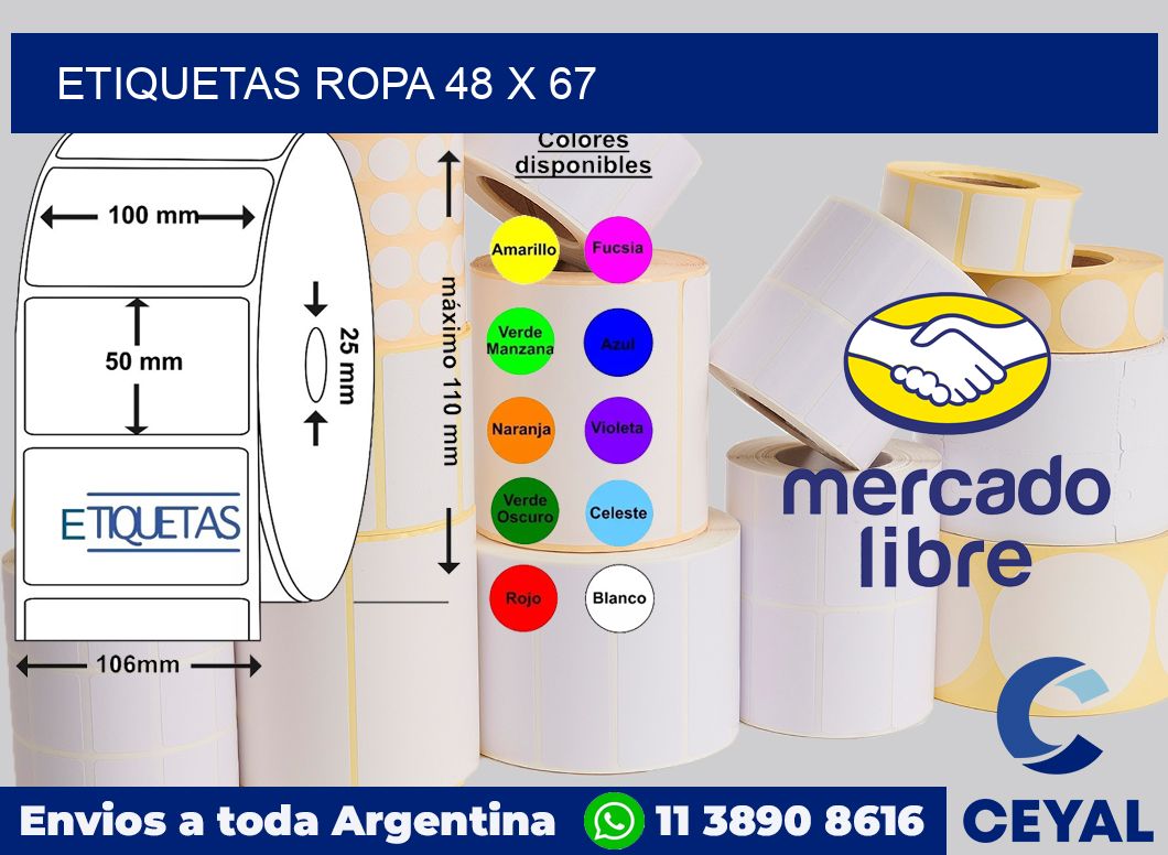 Etiquetas ropa 48 x 67