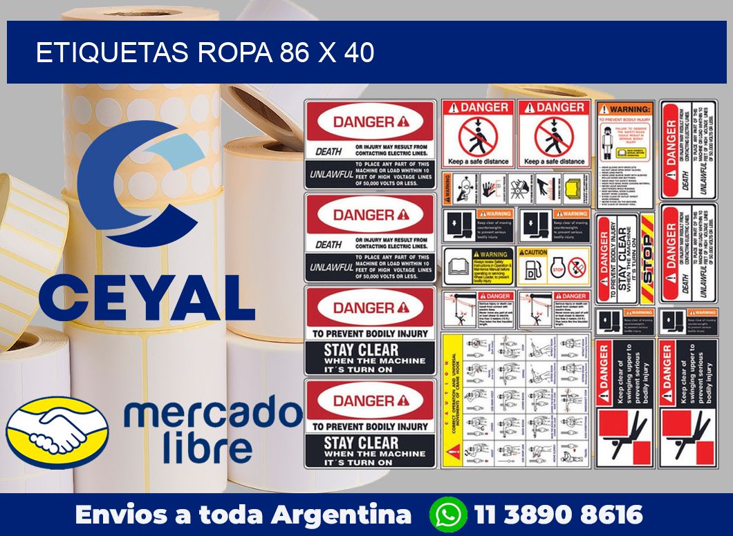 Etiquetas ropa 86 x 40