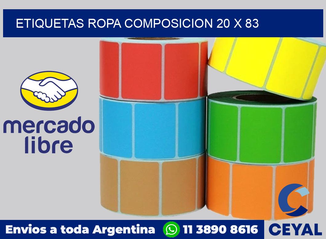 Etiquetas ropa composicion 20 x 83