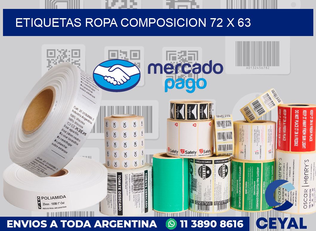 Etiquetas ropa composicion 72 x 63