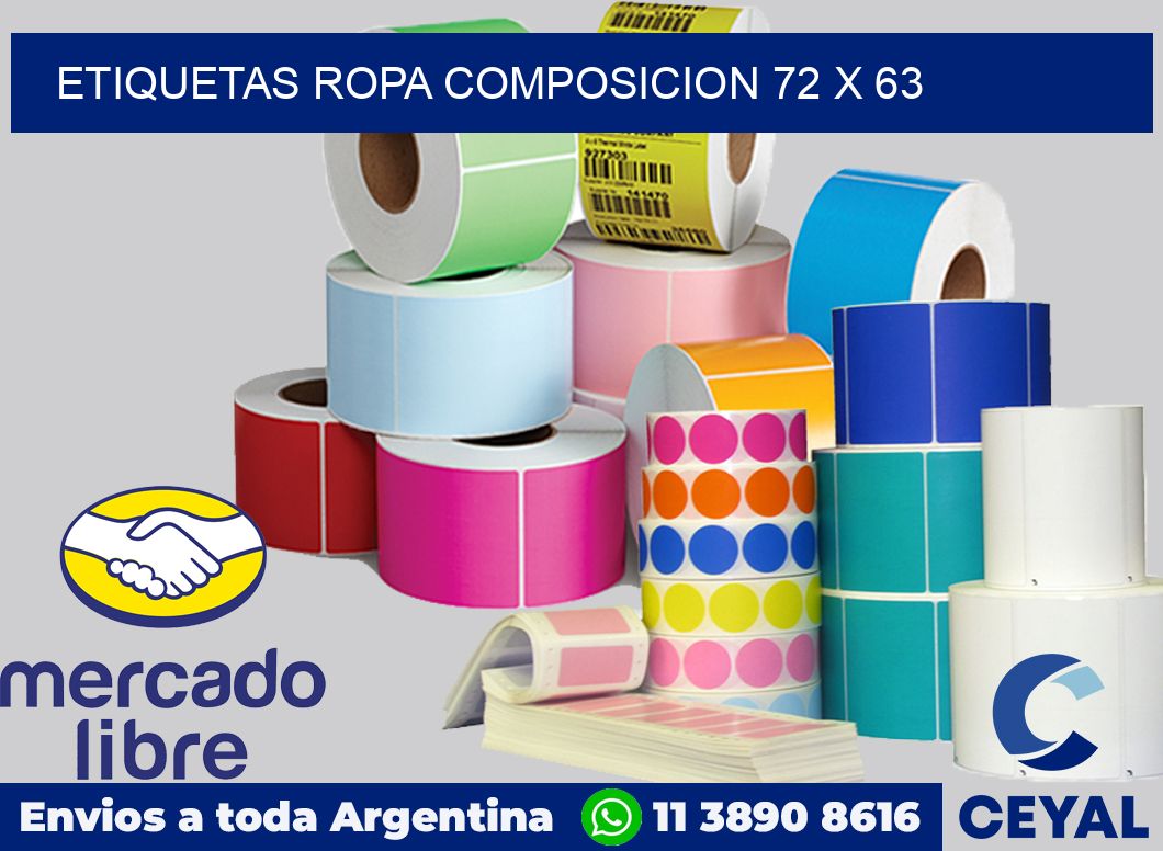 Etiquetas ropa composicion 72 x 63