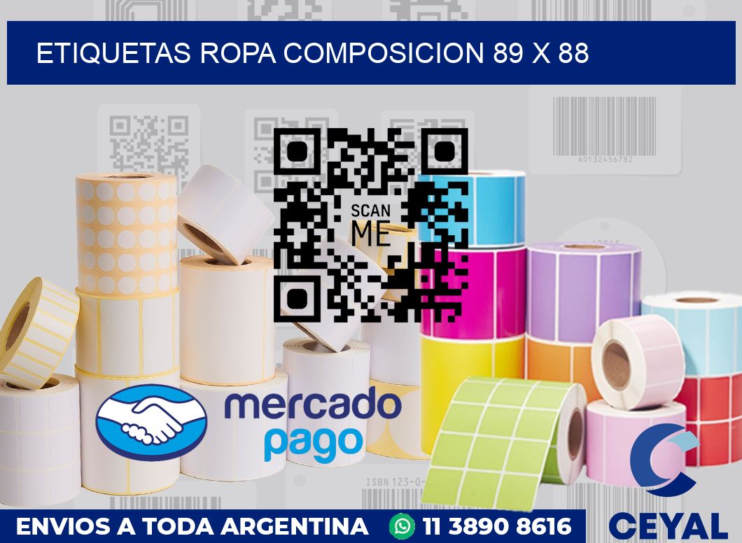 Etiquetas ropa composicion 89 x 88