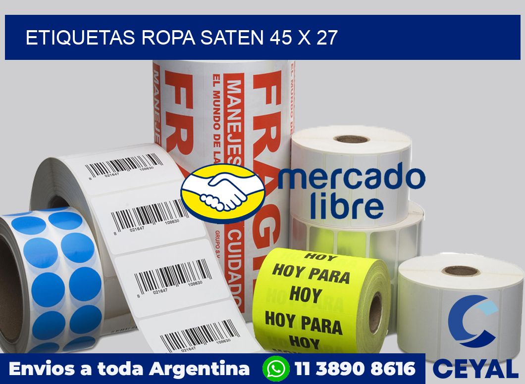 Etiquetas ropa saten 45 x 27