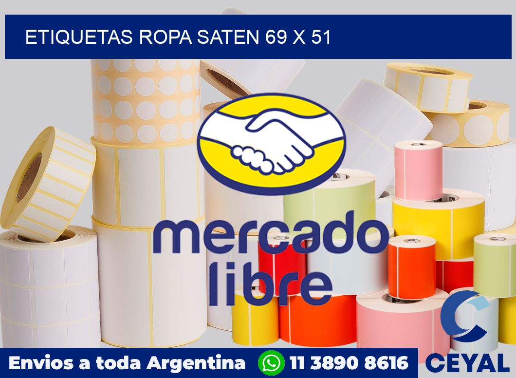 Etiquetas ropa saten 69 x 51