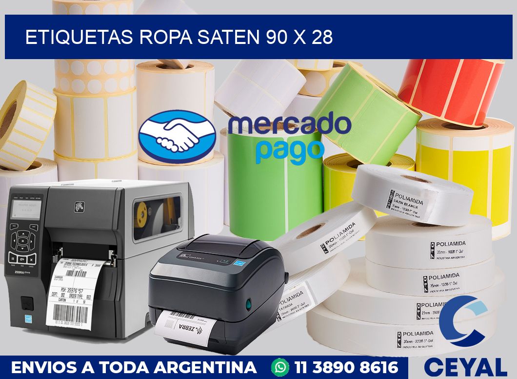 Etiquetas ropa saten 90 x 28