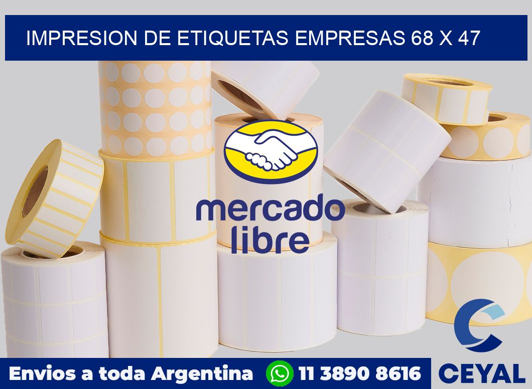 Impresion de etiquetas empresas 68 x 47