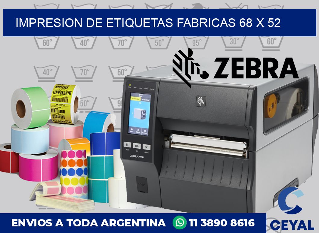 Impresion de etiquetas fabricas 68 x 52