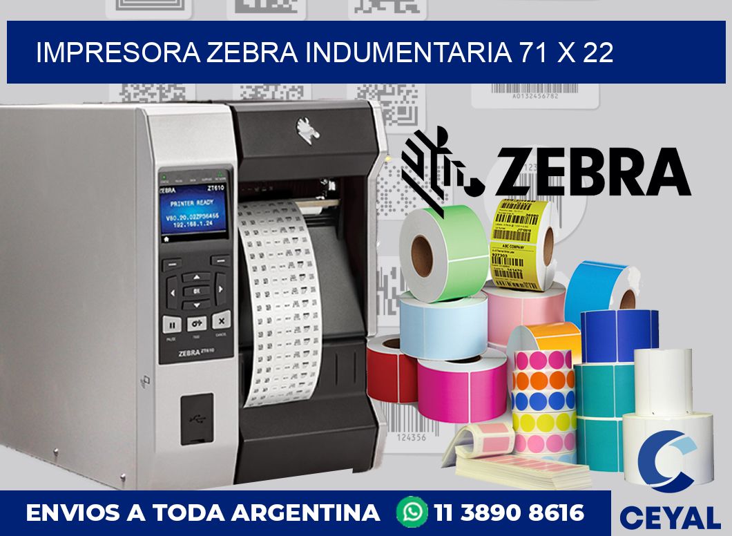 Impresora Zebra indumentaria 71 x 22