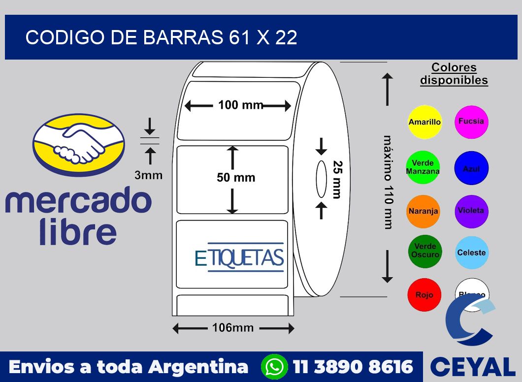 codigo de barras 61 x 22