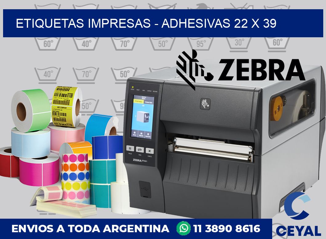 etiquetas impresas – Adhesivas 22 x 39