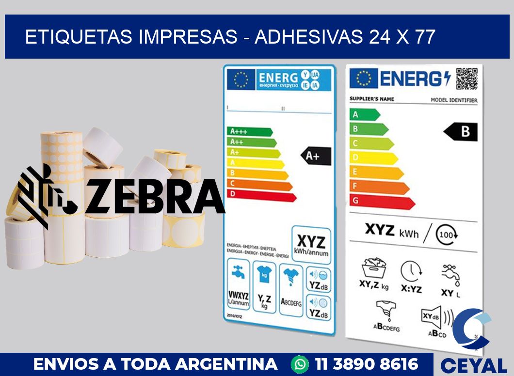 etiquetas impresas - Adhesivas 24 x 77