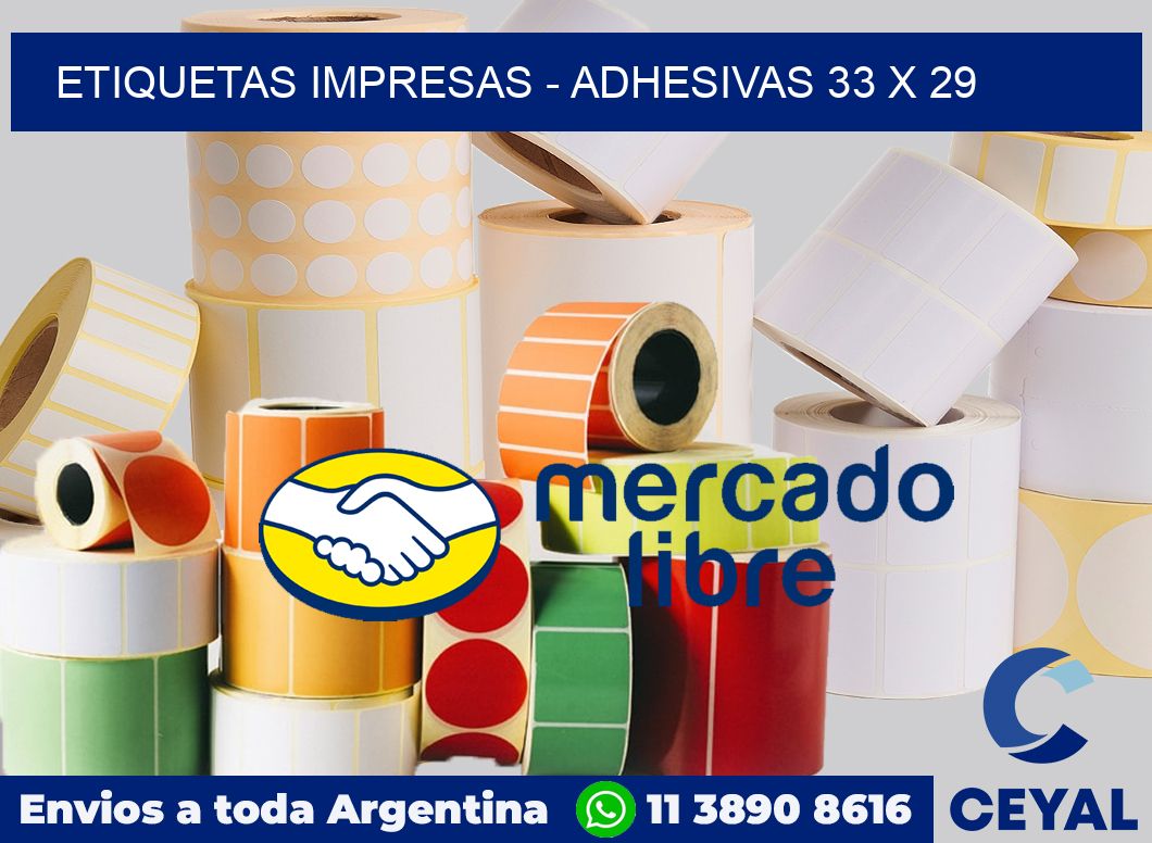etiquetas impresas - Adhesivas 33 x 29