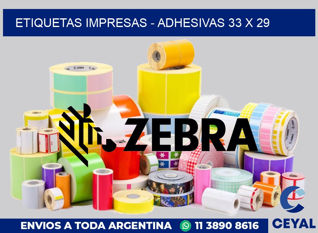 etiquetas impresas - Adhesivas 33 x 29