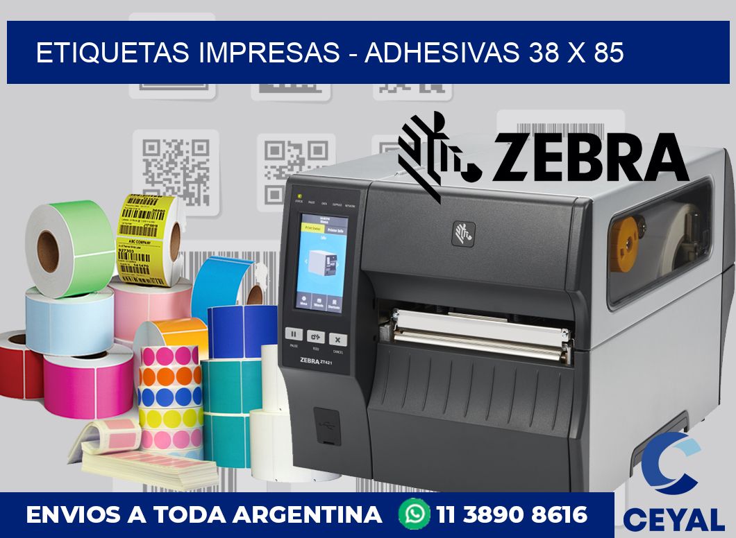 etiquetas impresas – Adhesivas 38 x 85