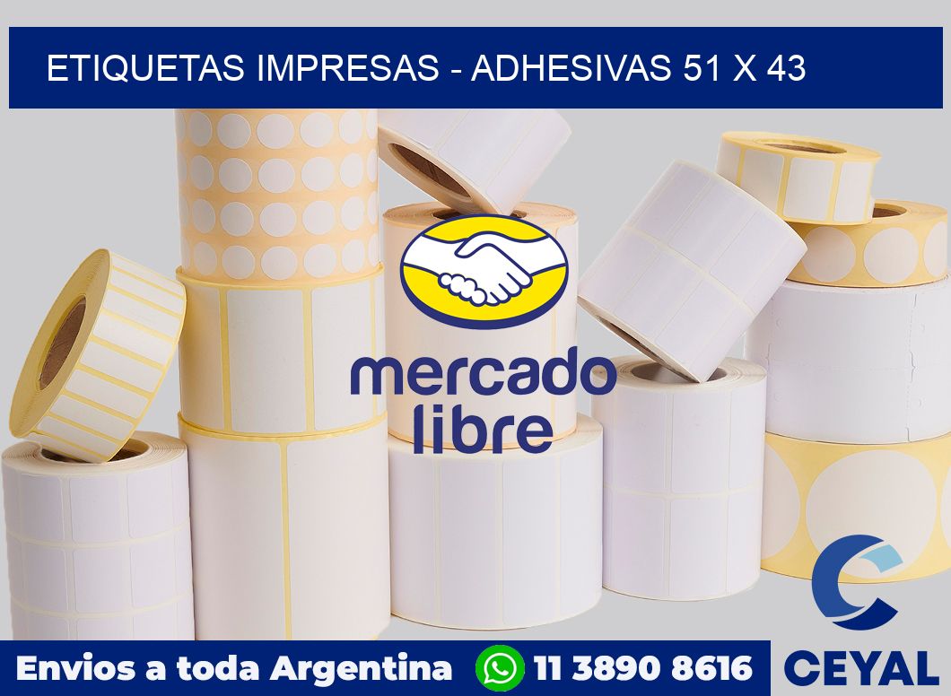 etiquetas impresas – Adhesivas 51 x 43