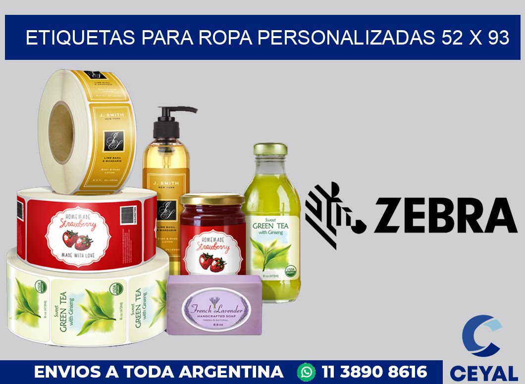 etiquetas para ropa personalizadas 52 x 93