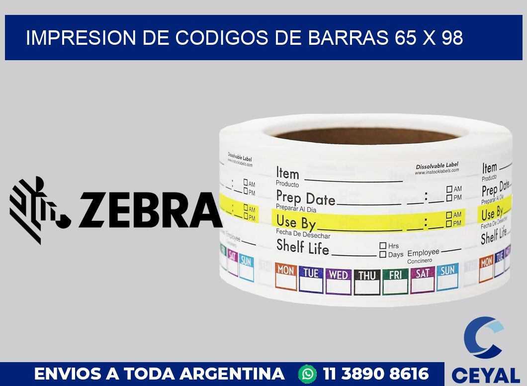 impresion de codigos de barras 65 x 98