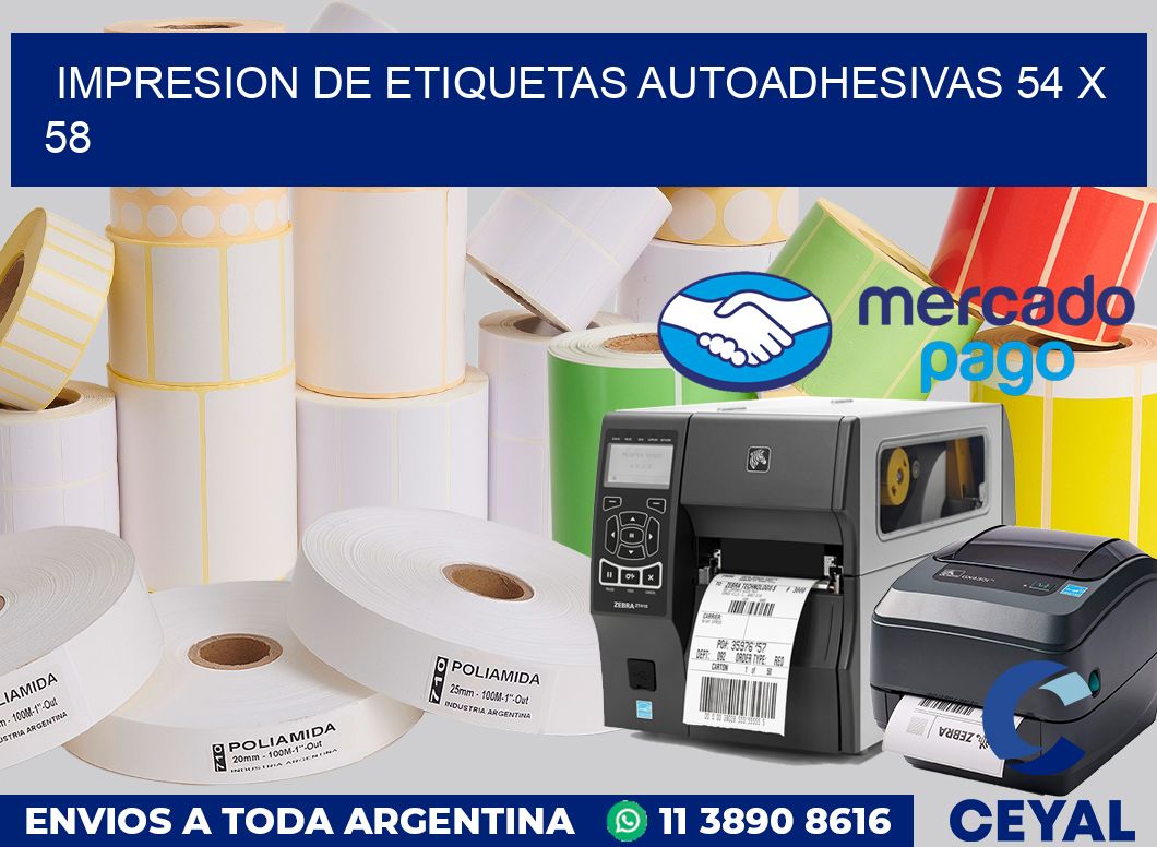impresion de etiquetas autoadhesivas 54 x 58