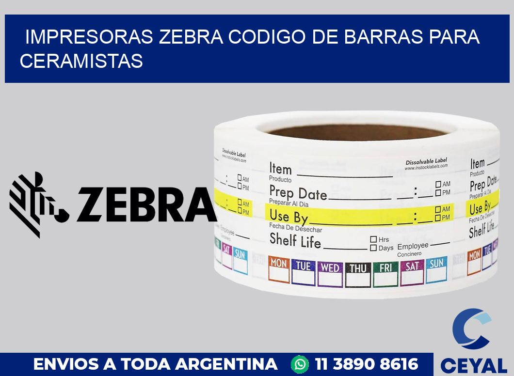 impresoras zebra codigo de barras para Ceramistas