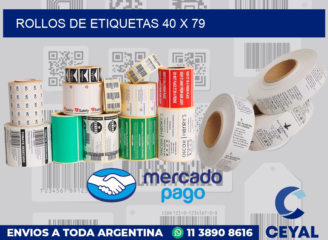 rollos de etiquetas 40 x 79