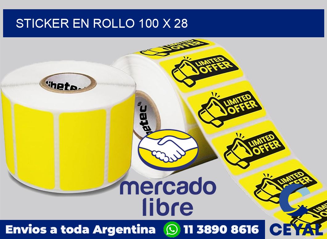 sticker en rollo 100 x 28