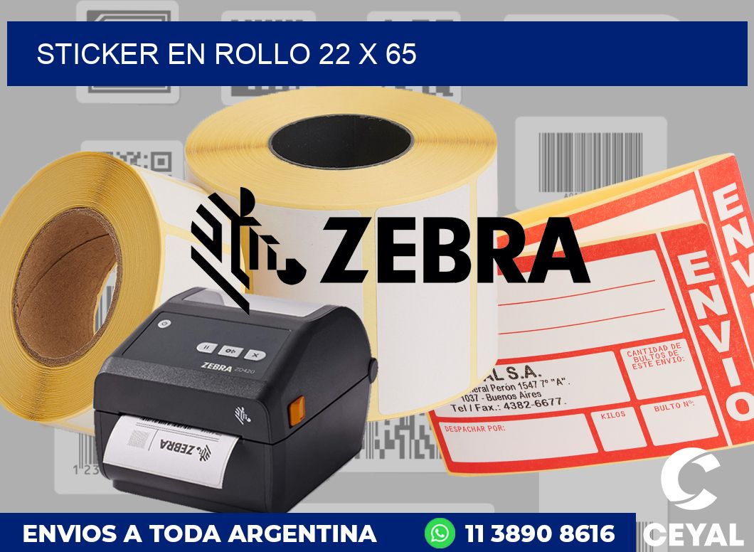sticker en rollo 22 x 65