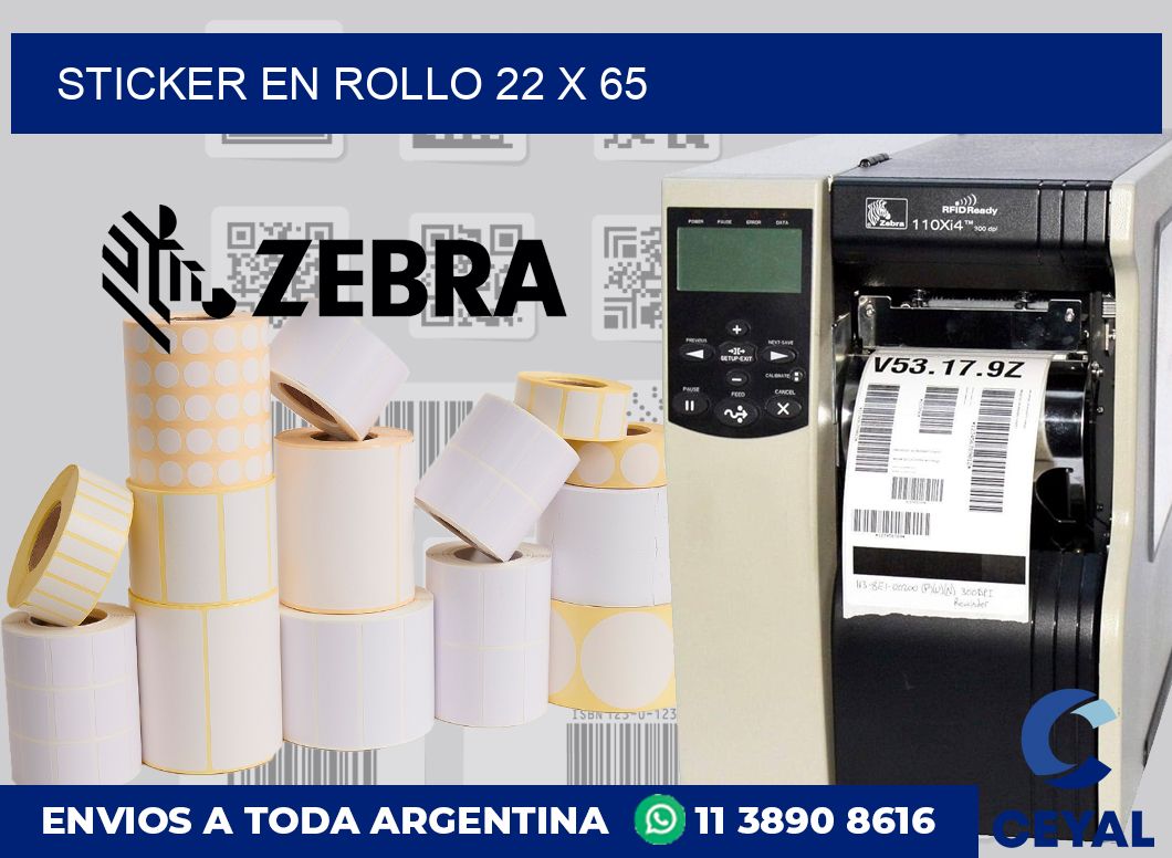 sticker en rollo 22 x 65