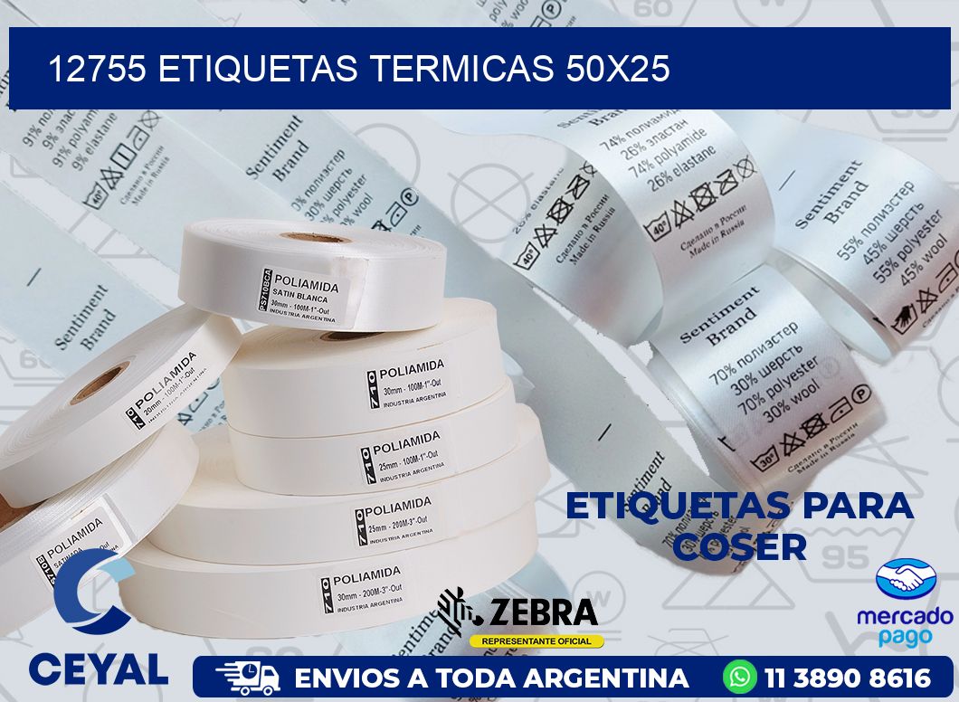 12755 ETIQUETAS TERMICAS 50X25