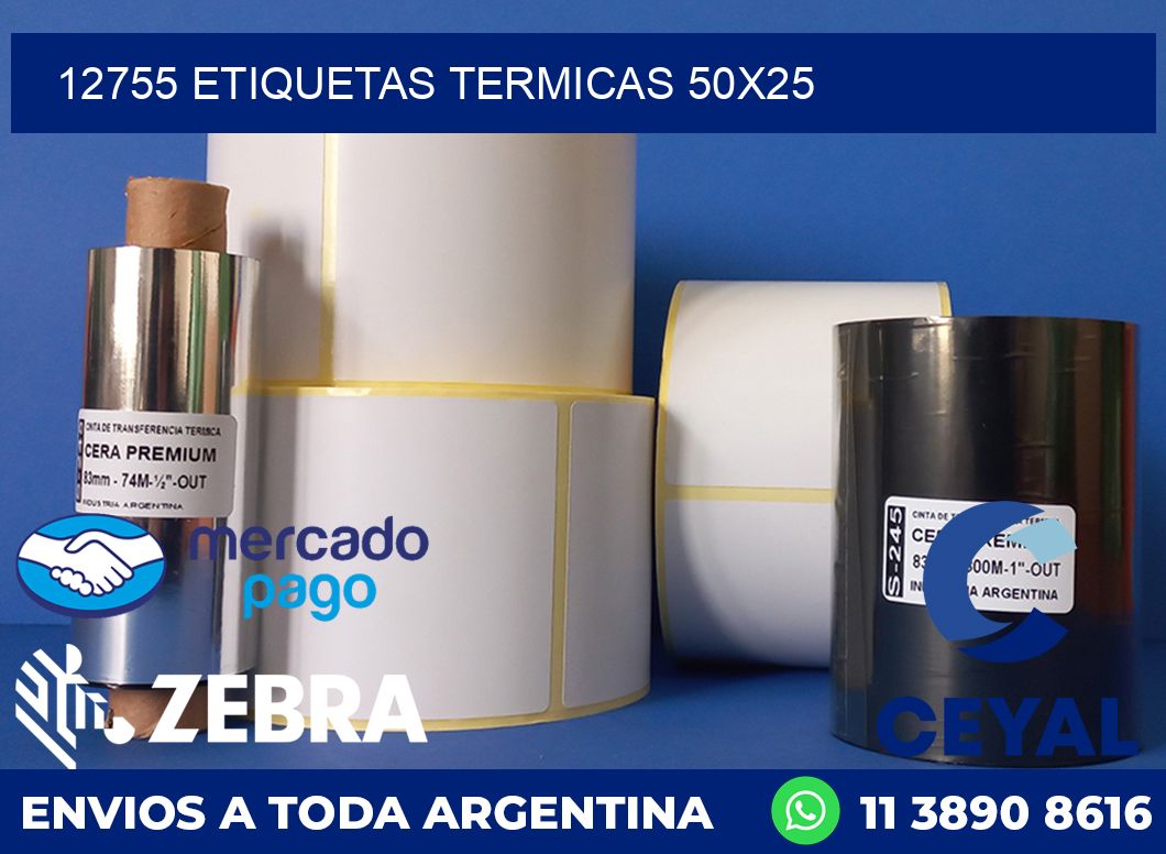 12755 ETIQUETAS TERMICAS 50X25