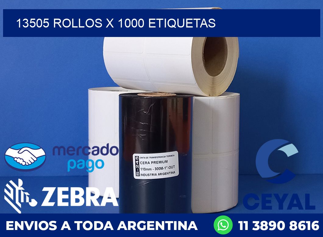 13505 ROLLOS X 1000 ETIQUETAS