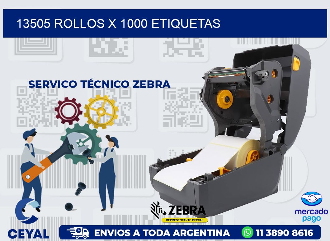 13505 ROLLOS X 1000 ETIQUETAS