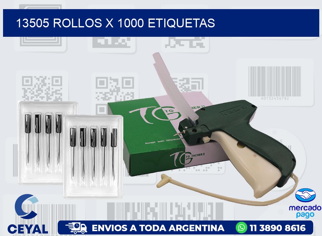 13505 ROLLOS X 1000 ETIQUETAS