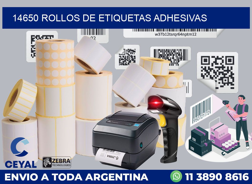 14650 ROLLOS DE ETIQUETAS ADHESIVAS