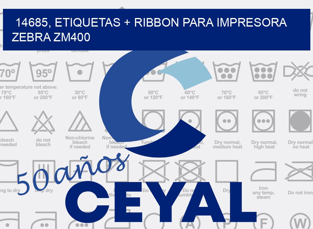 14685, etiquetas + ribbon para impresora zebra ZM400