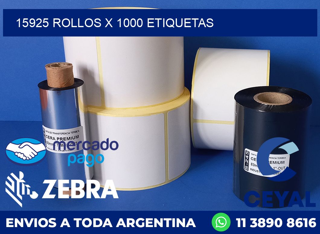 15925 ROLLOS X 1000 ETIQUETAS