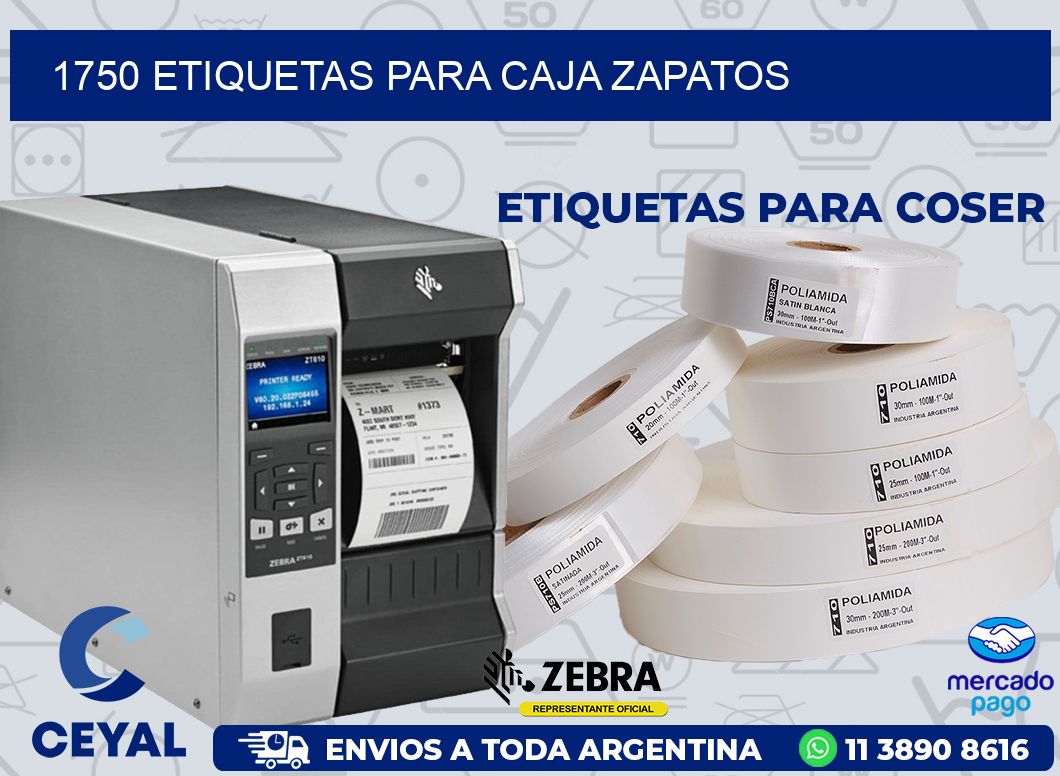 1750 ETIQUETAS PARA CAJA ZAPATOS
